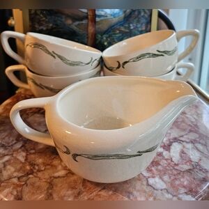 Vintage French Saxon China Cups & Creamer
